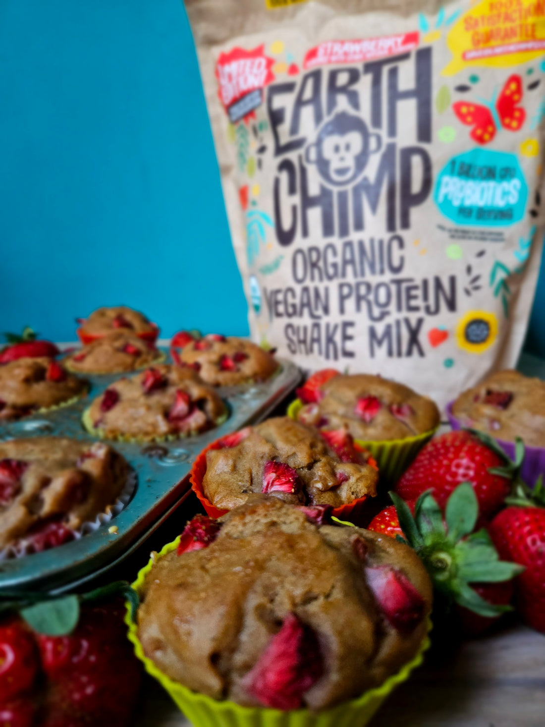 Strawberry Muffin (High Protein, Gluten-Free, Plantbased)